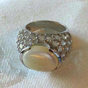 Sterling Silver White Opal Ring